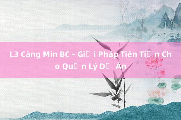 L3 Càng Min BC - Giải Pháp Tiên Tiến Cho Quản Lý Dự Án