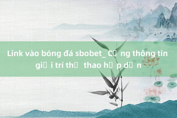 Link vào bóng đá sbobet_ Cổng thông tin giải trí thể thao hấp dẫn