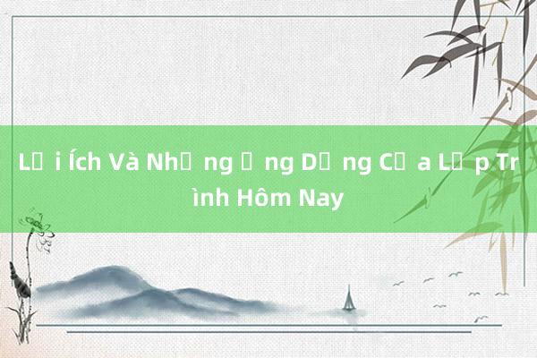 Lợi Ích Và Những Ứng Dụng Của Lập Trình Hôm Nay