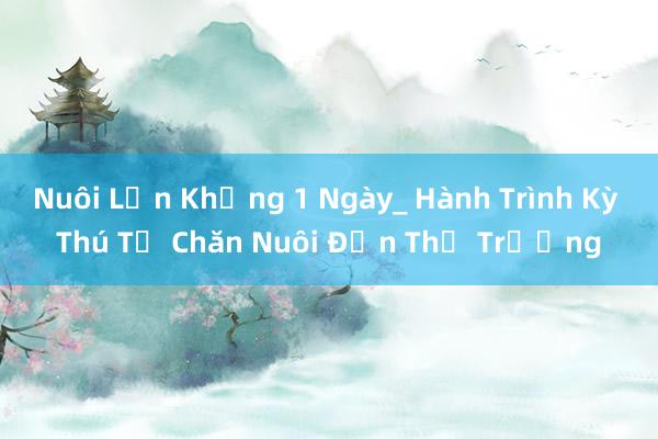 Nuôi Lợn Khủng 1 Ngày_ Hành Trình Kỳ Thú Từ Chăn Nuôi Đến Thị Trường