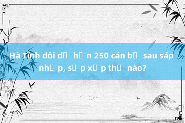 Hà Tĩnh dôi dư hơn 250 cán bộ sau sáp nhập， sắp xếp thế nào?